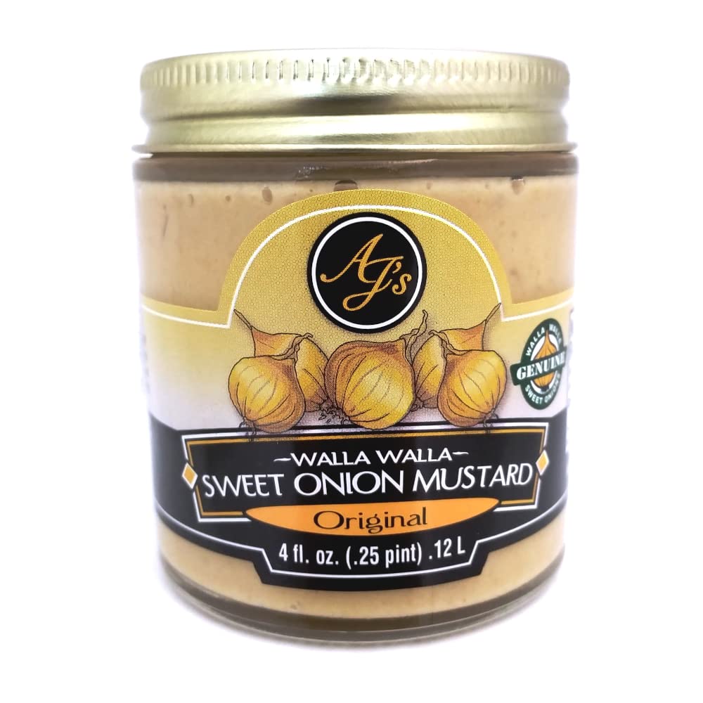 AJ's Walla Walla Sweet Onion Mustard - Original - 4oz Jar