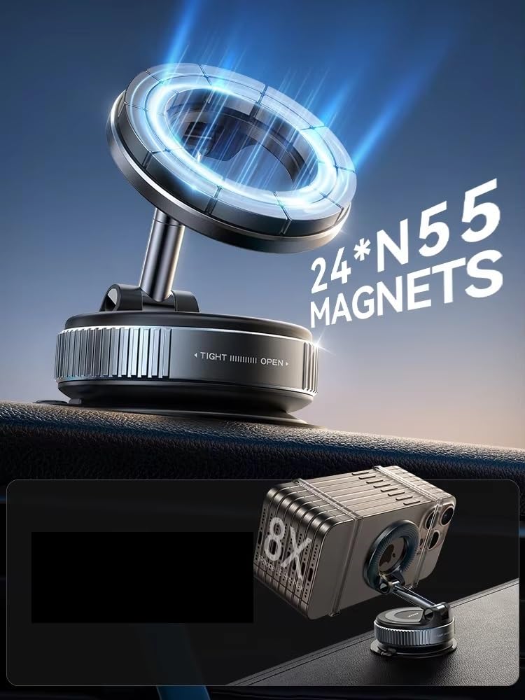 Soporte Móvil Coche Para Xiaomi Universal Joyroom Ventosa Magnética Soporte Para Teléfono Magnético Al Vacío Soporte Con 360 ° Puntal Metal