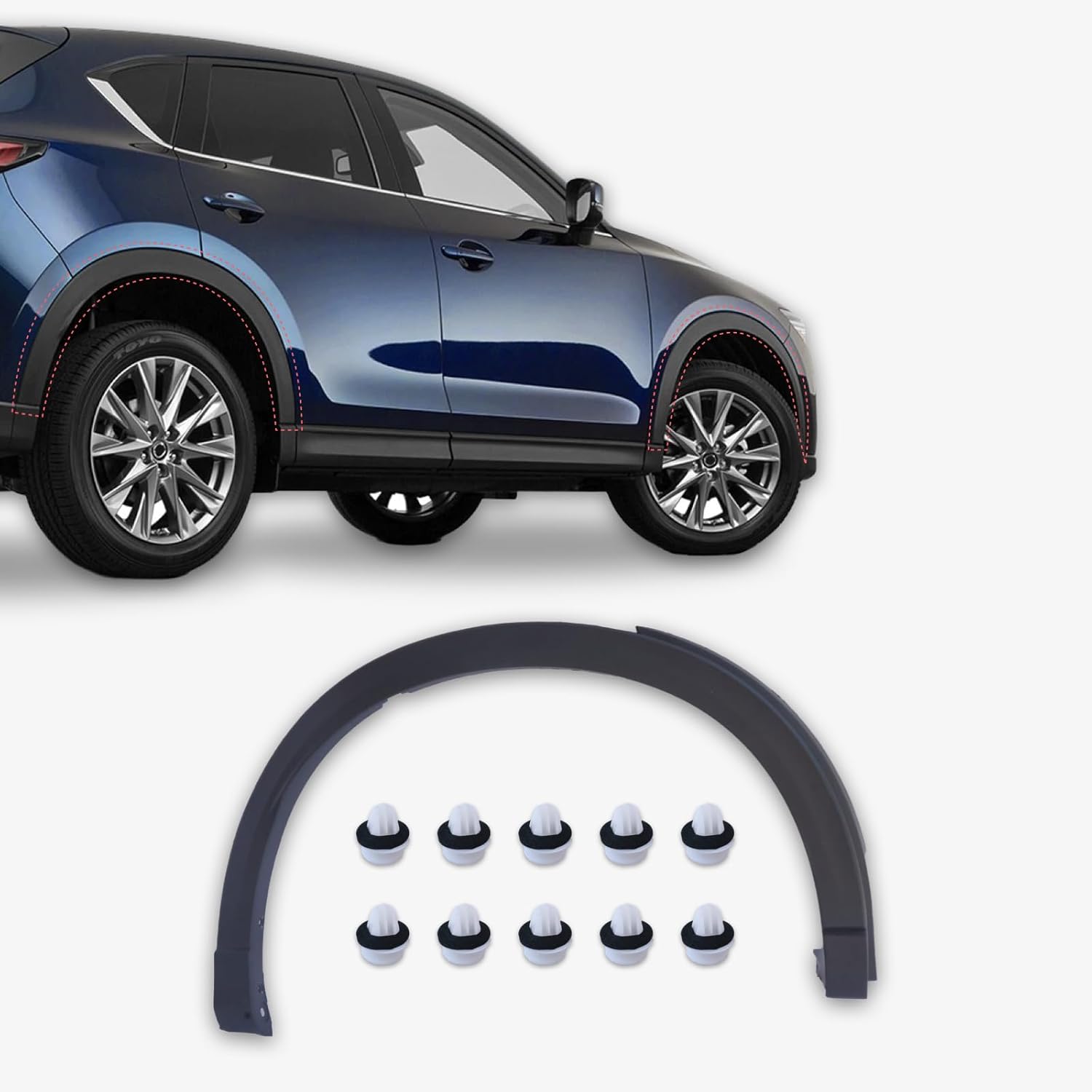 Rear Wheel Fender Molding Trim Fit for Mazda CX-5 2017 2018 2019 2020 2021,Rear Wheel Arch Fender Replace For KB7W51W50F8N, KB7W51W60F8N, MA1791101, MA1790101 (Rear Left)
