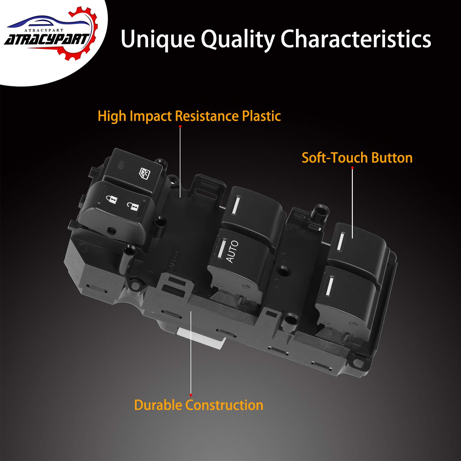 Window Switch Front Left Driver Side Master Power Switch | for 2008-2012 Honda Accord | Replaces# 35750-TB0-H01, 35750-TBD-H13, 35750-TA0-A02