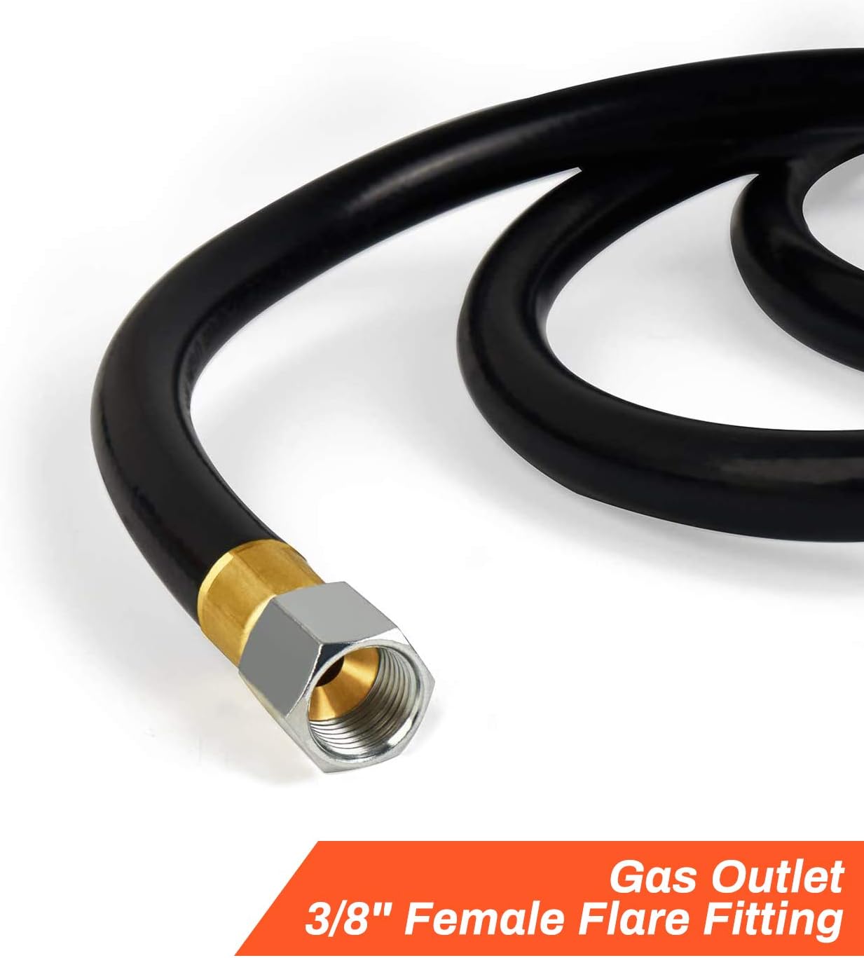 GASPRO 10FT Two Stage Propane Regulator Hose with P.O.L. and 3/8 Inch Female Flare for RV, Grill, Gas Stove, Range