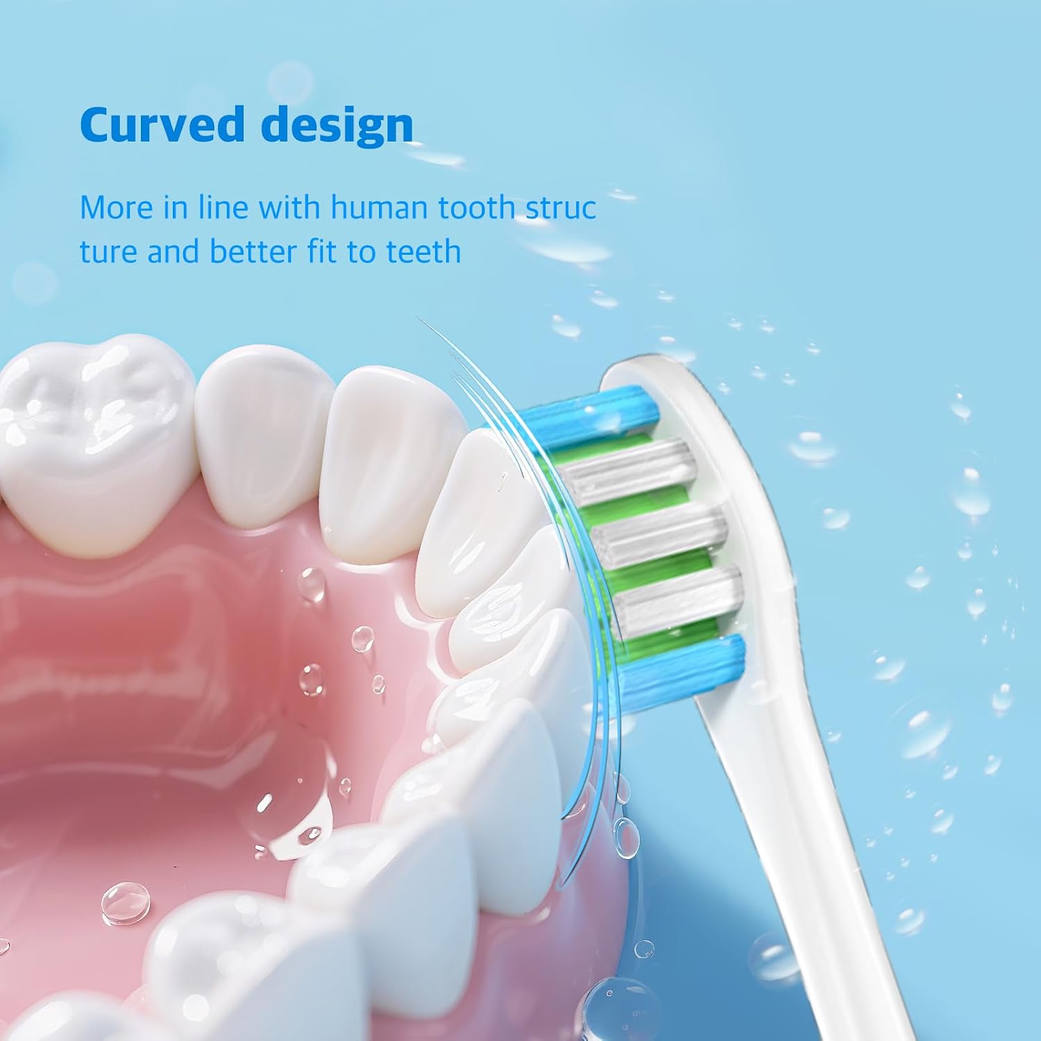 6 Pack Electric Toothbrush Replacement Heads Suitable for Oclean X Pro Elite/X/X Pro/Flow/F1/Air 2-Vacuum-Sealed with Hygienic Caps,Bonus Tongue Scraper & Travel Cup Included-White