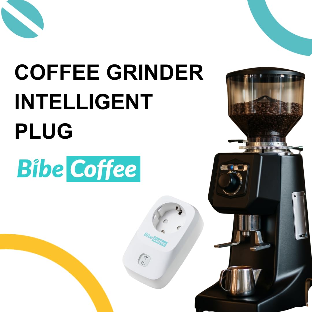 Moulin à Café avec Surveillance à Distance | Pack de 1 avec Prise WiFi Intelligente + Abonnement de Données Gratuit de 12 Mois | Suivi en Temps Réel des Dosages de Café