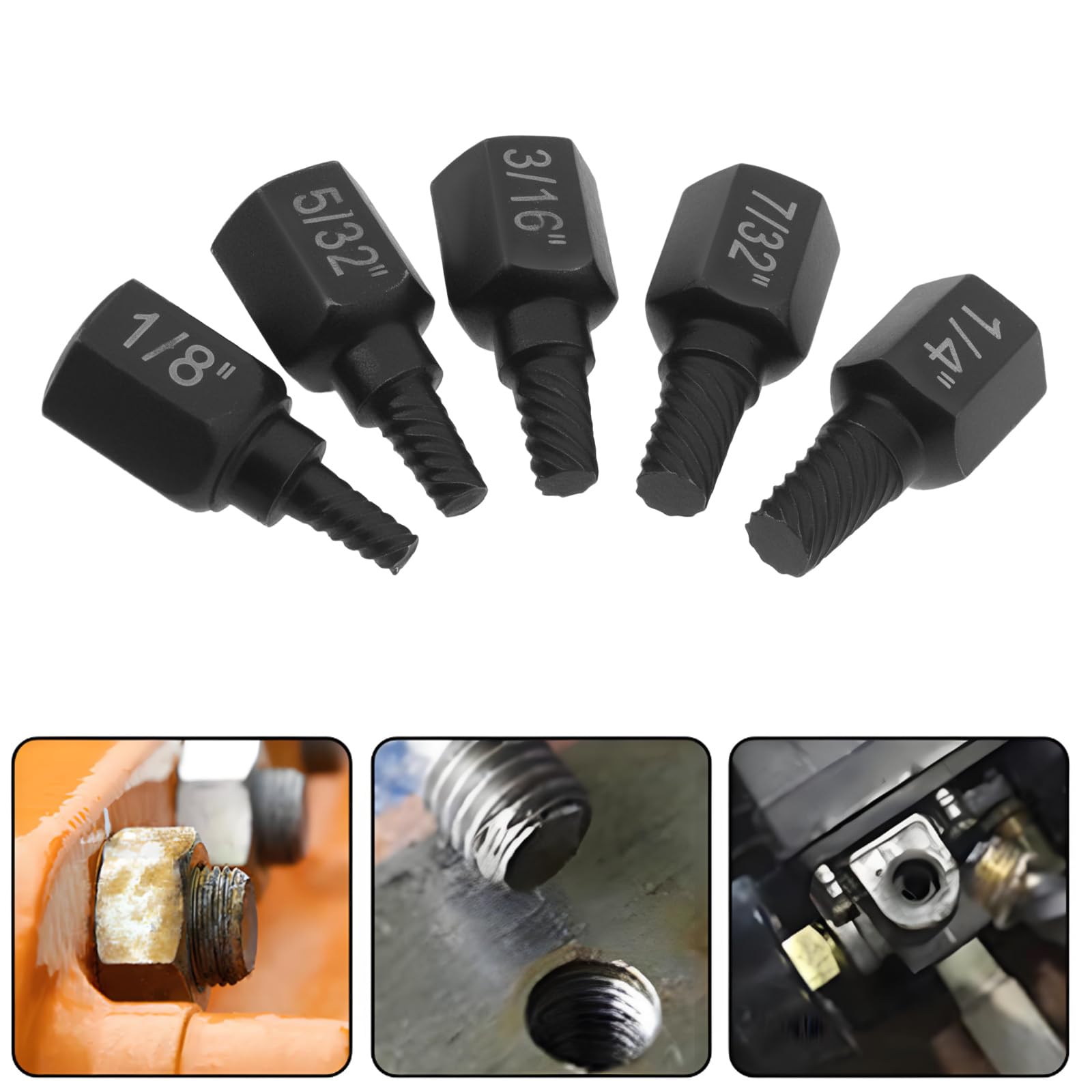 Be In Your Mind 20pcs Screw Extractor Set Alloy Steel Multi-Spline Stripped for Removing Screw with Stripped Head(Black) - Image 2