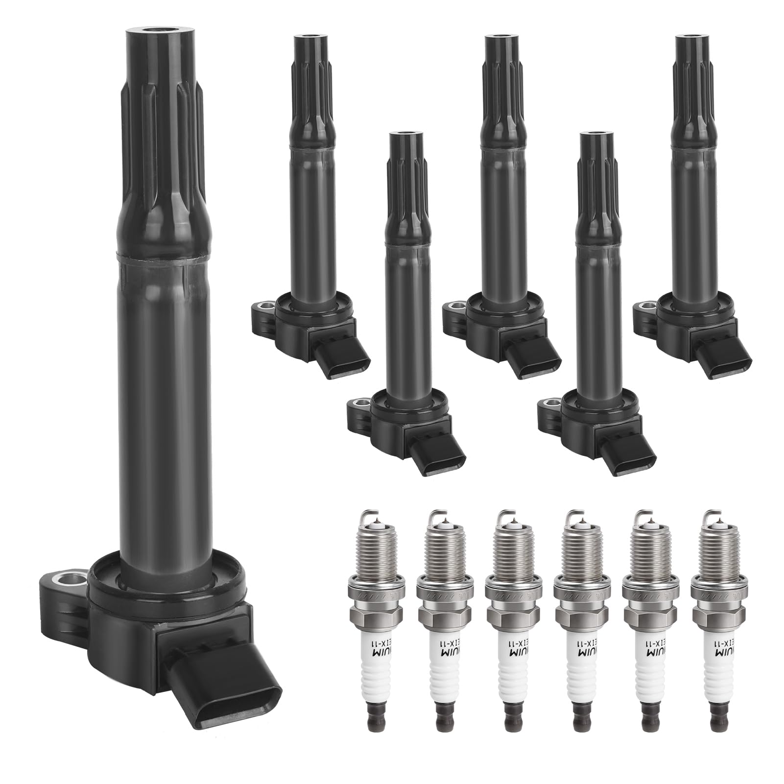 Ignition Coil Pack Spark Plugs Replacement for 3.5 V6 Toyota Sienna Avalon Camry Highlander Rav4 Venza Lexus RX350 ES350 RX450h 2007 2008 2009 2010 2011 2012 2013 2014 2015, 90919-A2007, UF487, 6pc