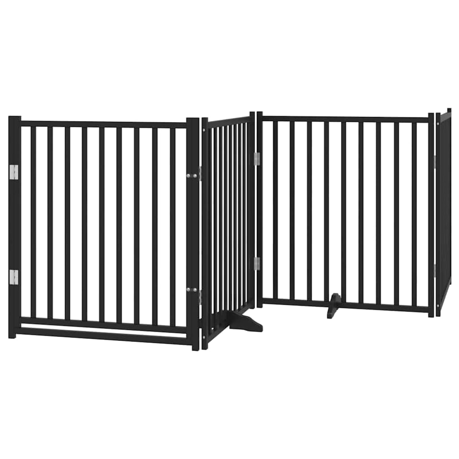 Tidyard 10-TLG. Hundetor mit Tür Faltbar Schwarz 800 cm Pappelholz, Modulares Haustiertor für Zimmer Durchgänge Korridore für Kleintiere wie Hunde Katzen Welpen3155743