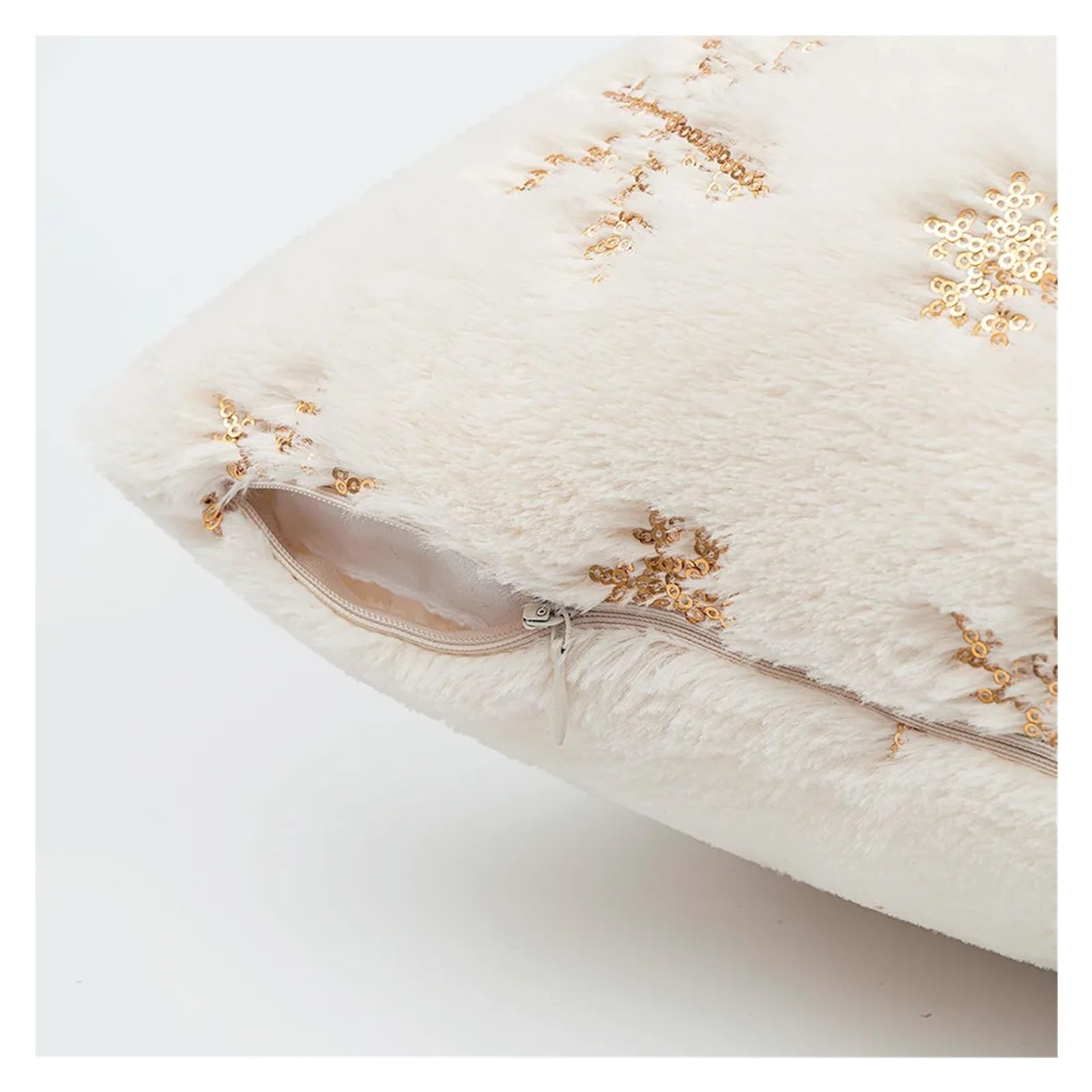 Funda Cojin Navidad Funda de almohada de copo de nieve de Navidad, 45x45CM, bordado con lentejuelas, estampado, funda de cojín for cintura, decoración, funda de almohada decorativa for el hogar(Silver