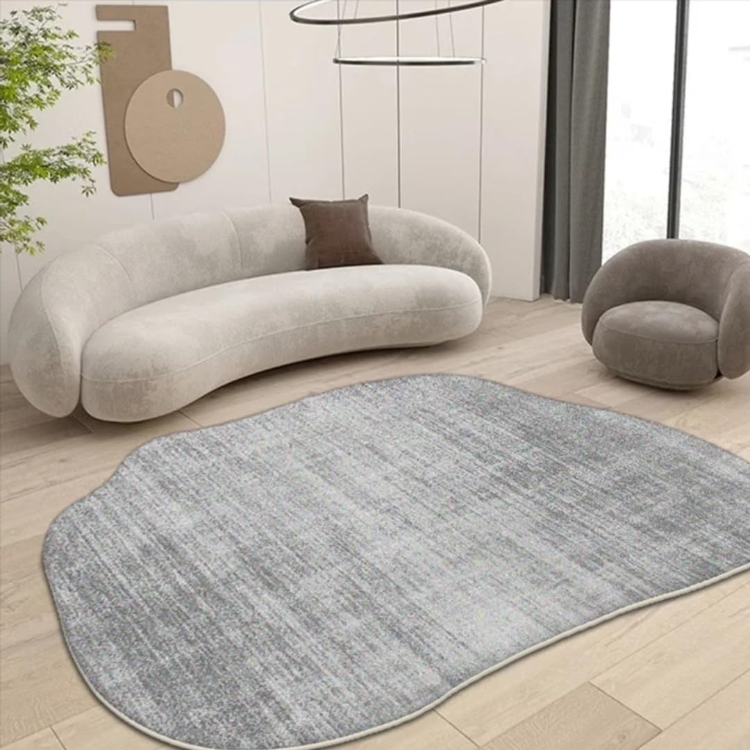 Tapis de salon irrégulier en flanelle douce et grand tapis de sol moelleux en peluche