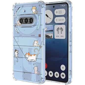 YUXING Transparent Case for Nothing Phone 3a - Cute Cool Pattern Design Thin Protective Case Soft Clear TPU Shockproof Bumper Mobile Phone Case Kitten
