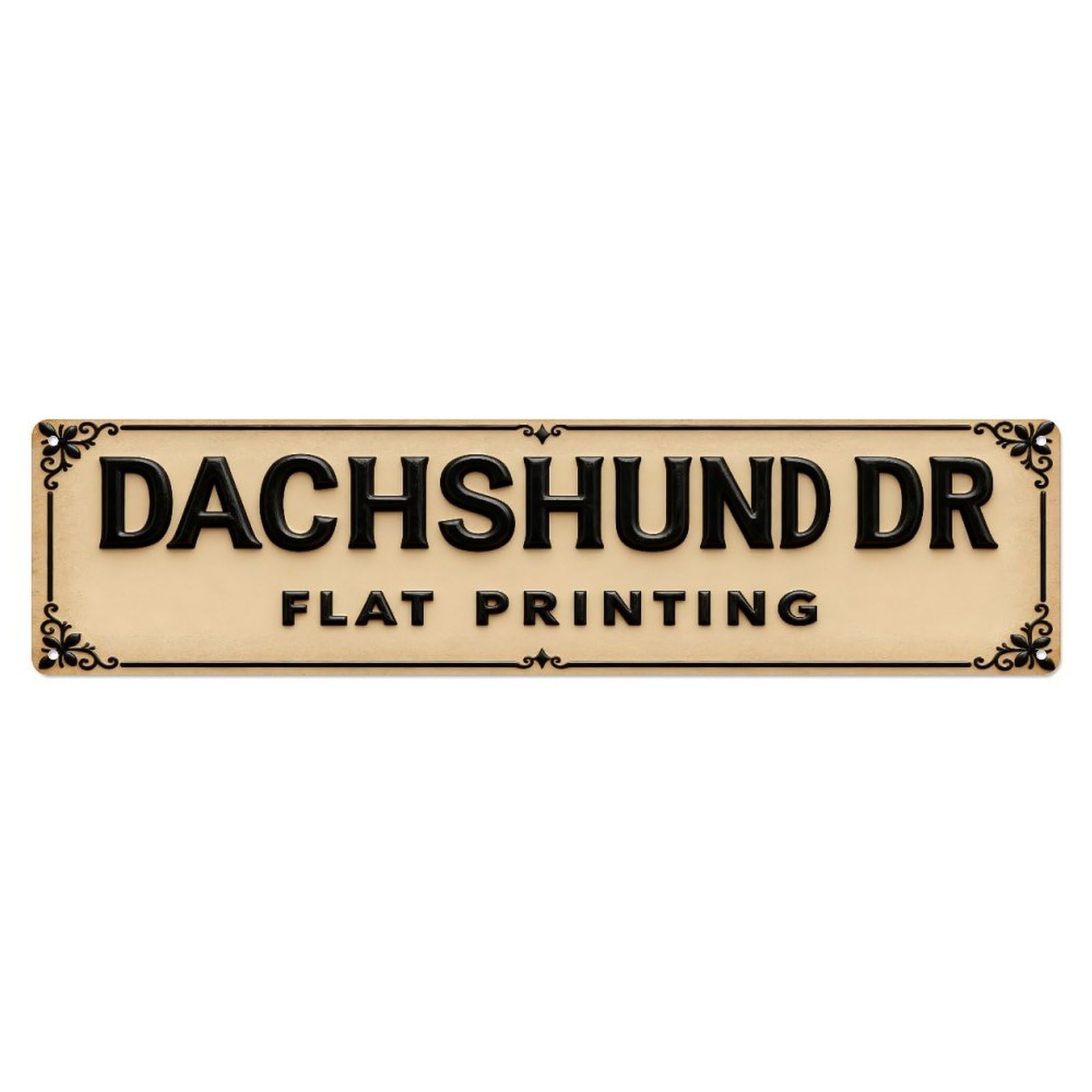 Dachshund Dr Flat Ing Metal Tin Sign Plaque