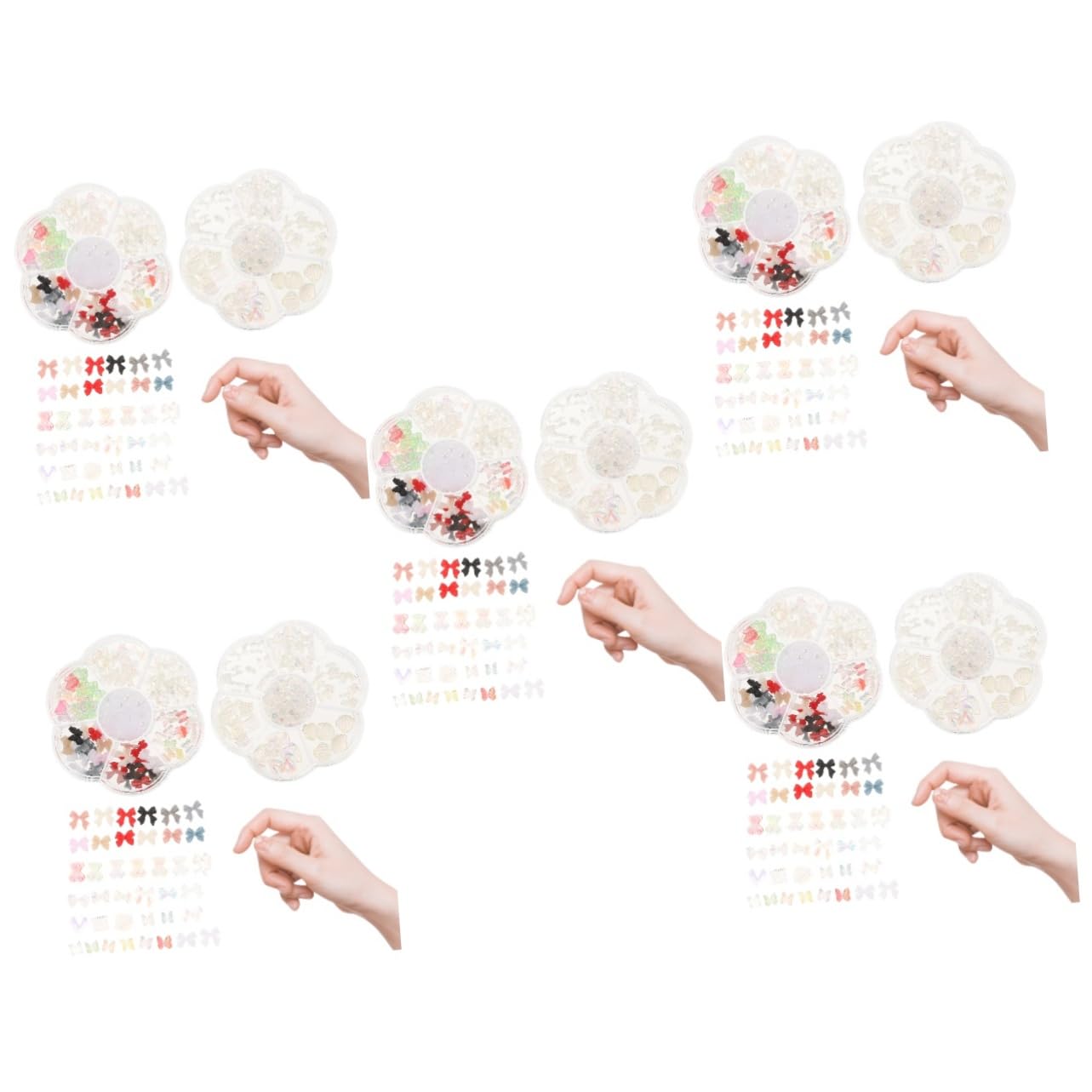 CALLARON 5 Set Charm Per Unghie A Accessori Per Nail Art Decorazioni Manicure Sostituibili Per Unghie Eleganti E Raffinate 2 Scatole*5