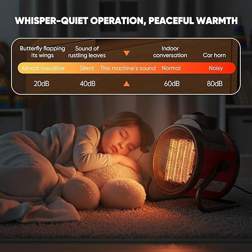 Miniatura 3 de Saker - Calentador de cerámica portátil de 3000 W con termostato ajustable, tecnología de calentamiento rápido PTC, oscilación de 90 y protección de