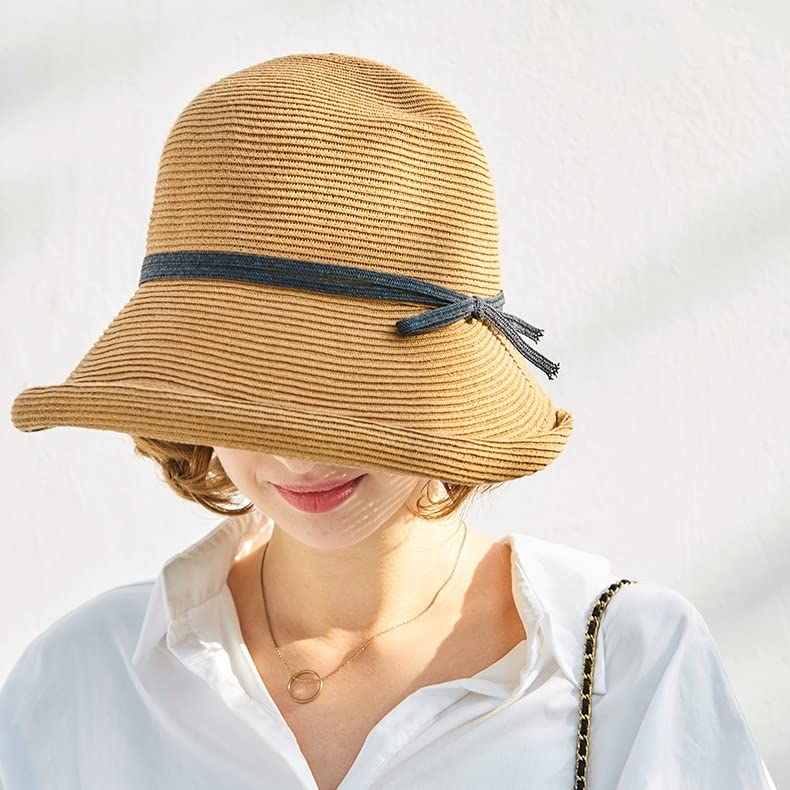 Chapeau de plage femme YXWYXWA protection solaire efficace et style bord ondulé chic