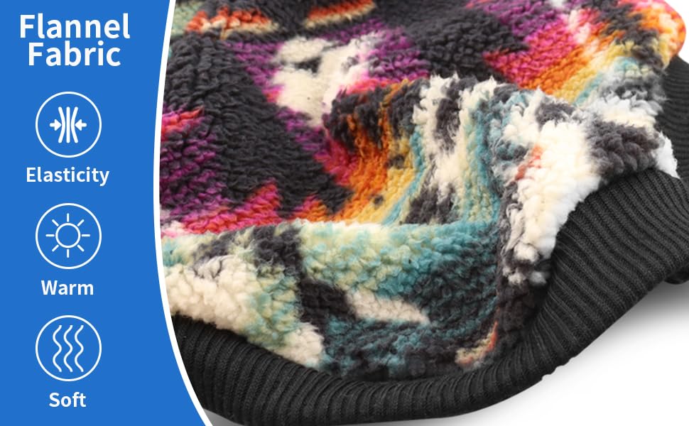 YAODHAOD Hund Pullover für kleine Hunde, Fleece Hund Pullover, Ethnische Stil Winterkleidung, Ultra weiche thermische Winter warme Welpen Sweatshirt (XS, Mehrfarbig)