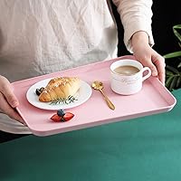 Vista 7 de Bandeja decorativa de paja de trigo irrompible para sofá, fiesta, comedor, picnic, aperitivo, aperitivo (beige)