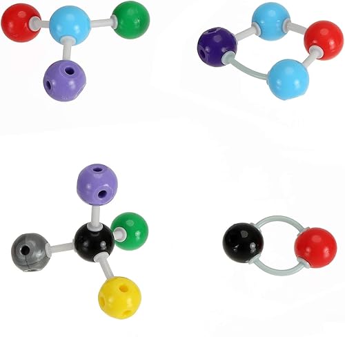 Miniatura 5 de YOPAY Kit de modelo molecular de 240 piezas, modelo de estructura molecular de química orgánica e inorgánica, 86 átomos y 153 eslabones y 1