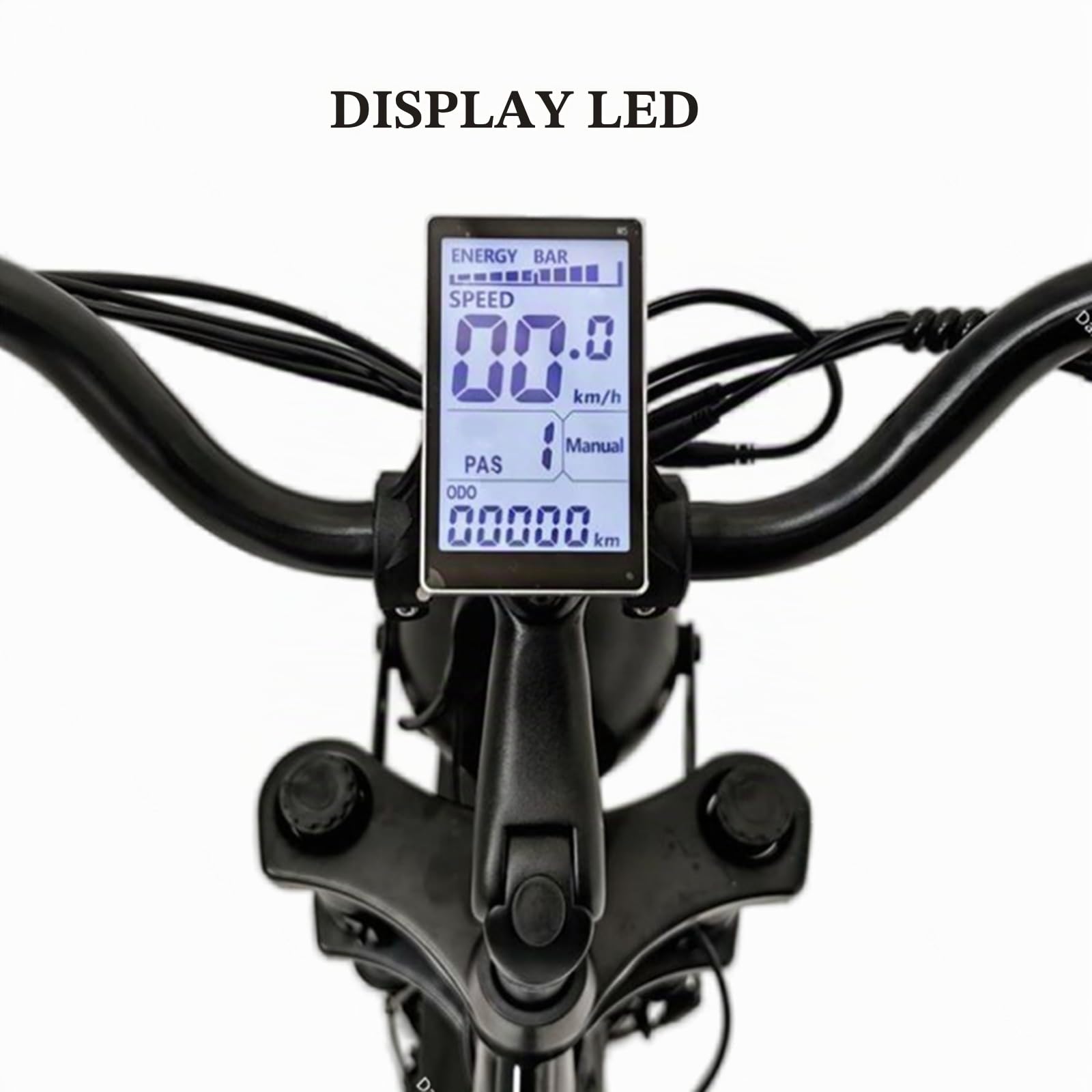 Triciclo elettrico per adulti, con sedile passeggero, design con gomme grosse per città e montagna, batteria rimovibile e display LCD