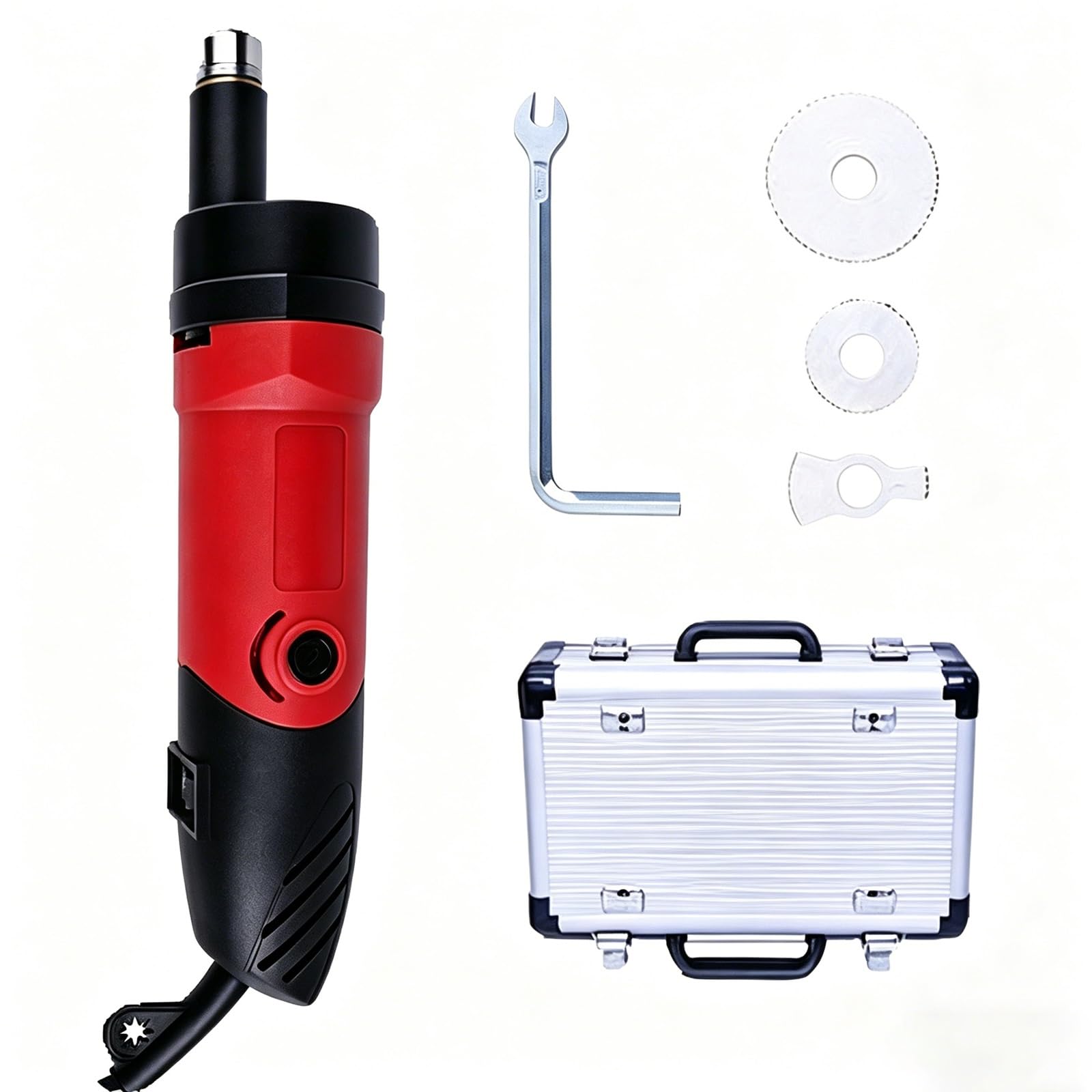 Sierra de yeso ortopédica eléctrica, cortador de yeso oscilante, 15000 rpm, velocidad ajustable, 3 cuchillas, caja de aluminio, bajo ruido, segura, eficiente for clínica médica(R)