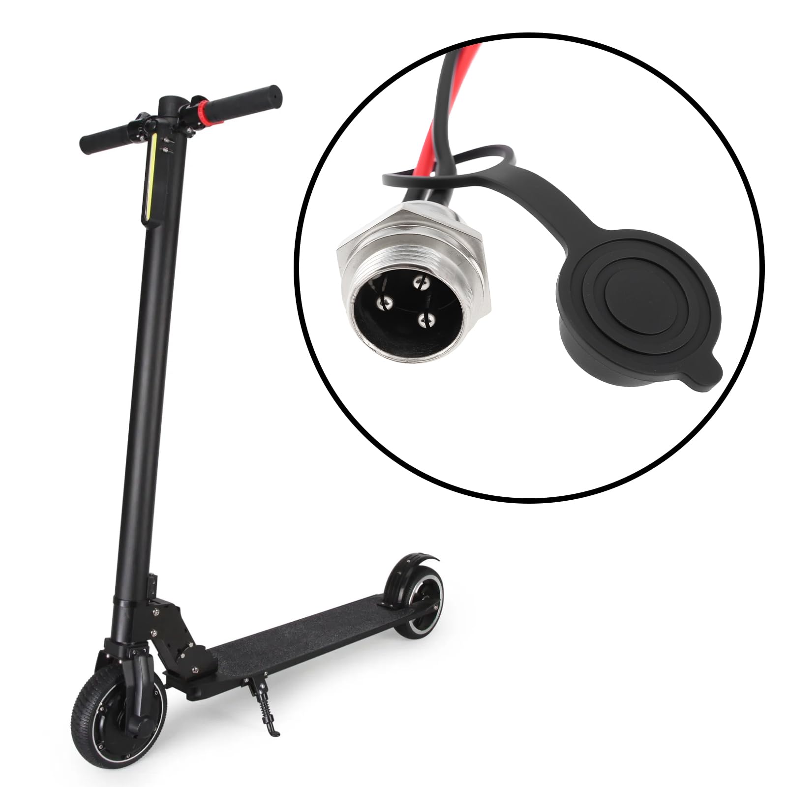 Câble de Charge pour Trottinette électrique avec Connecteur en T à 3 Broches 19 Cm Compatible avec Les Trottinettes électriques