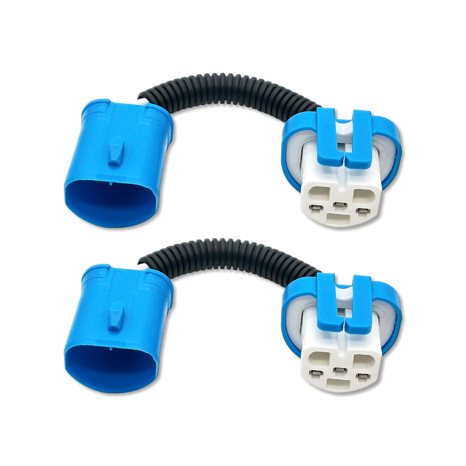 DAMA 9004 to 9007 Bulb Socket Adapter Wire Harness Extension Connector for LED and Halogen Headlight Bulb | Durable Ceramic Male and Female Pigtail 12 ga. 14 AWG | One Pair Deal