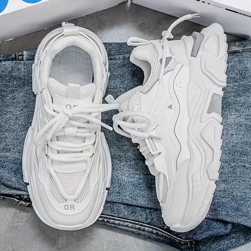 Image of Cruiser Men's Chunky Sneakers| Streetwear Fashion Shoes| Trendy & Stylish Lace Up Casual Sneakers | Durable Lightweight Comfortable Sports Running Walking Shoes, Cushioned Thick Insole Sneakers(2659)