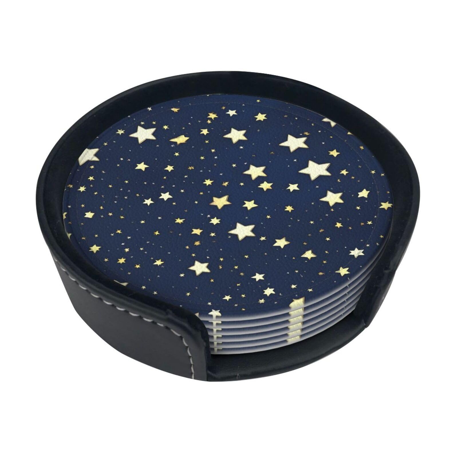 Dessous de verre en polyuréthane bleu marine | Lot de 6 pour boissons et décoration de table