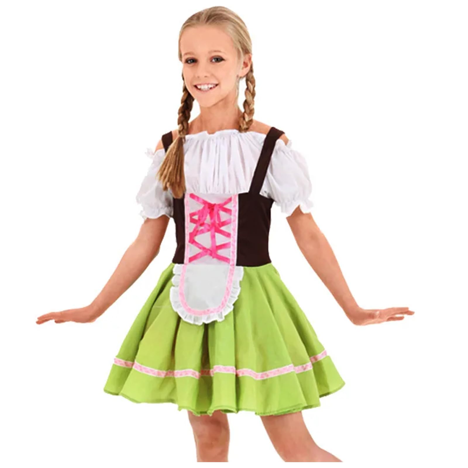 Kurzarm Kleid Rock Feier Prinzessin Mittelalter Blumenmuster