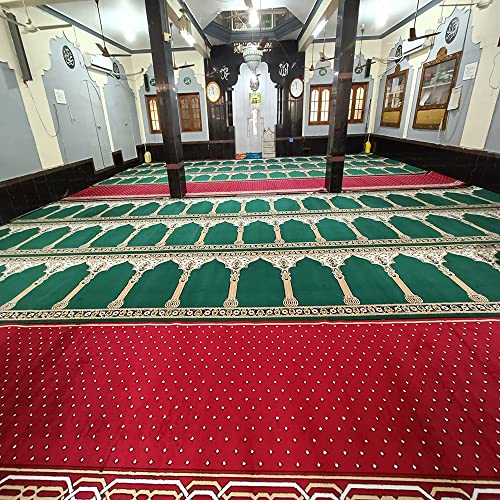 Image of Sifa Carpet Hand Washable Zanamaz Prayer Carpet for Masjid(Mosque) - 4x15 Feet Maroon Color