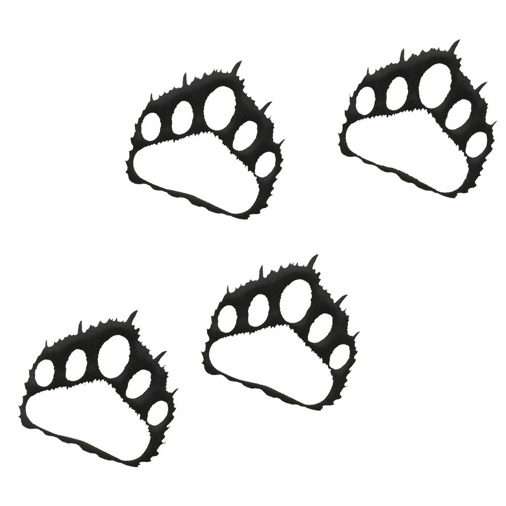 7055 Inc Bear Paw Prints Metal Decor Set, Hammered Black