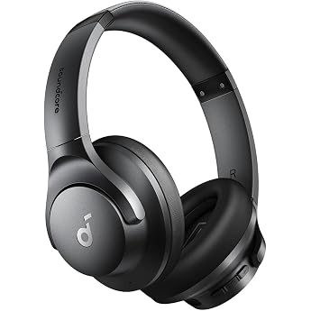 سماعات الصوت من Anker Q20i Wireless Bluetooth Over-Ear مع إلغاء الضوضاء الهجين النشط ، 40 ساعة من وقت التشغيل في وضع ANC,