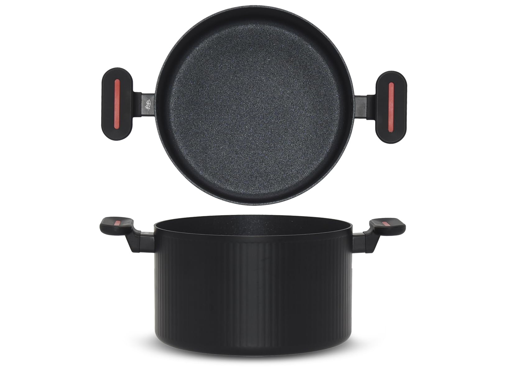 H&H Bruno Barbieri Non-Stick Voyage 24cm Saucepan - Pfluon Coating, Elegant Design, Suitable for Induction