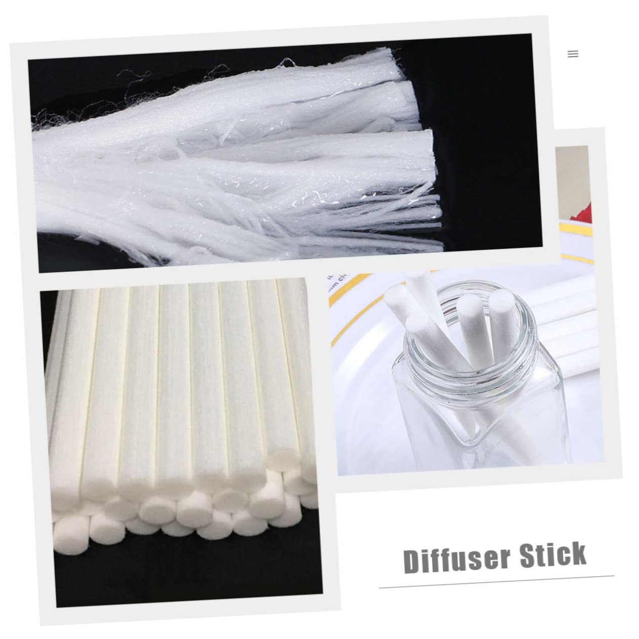 Cabilock 15 Varillas Difusoras de Algodón Absorbente para Difusor de Aceites Esenciales, Bastoncillos para Aromaterapia, Color Blanco, Ideales para Ambientación de Habitación y Oficina