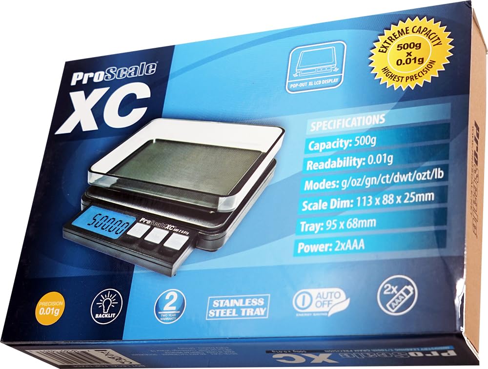 HEADNMORE® Bundle - PROSCALE® Digitalwaage Taschenwaage XC501 (500x0,01g) + HEADNMORE® Schlüsselanhänger
