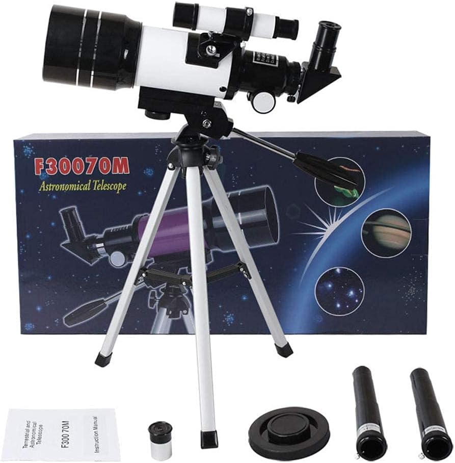 Professional Astronomical Telescope for Beginners Adults 150X Portable Reflector with Adjustable Tripod 300 / 70Mm for Sky/Star/Moon/Birds Watching Best Gift for Kids