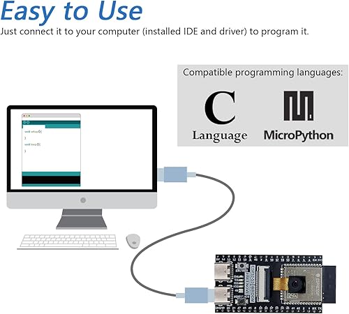 Miniatura 2 de Freenove Placa ESP32-S3 ESP32 S3 CAM, Microcontrolador de doble núcleo de 32 bits a 240 MHz, cámara a bordo inalámbrica, código Python C, tutorial