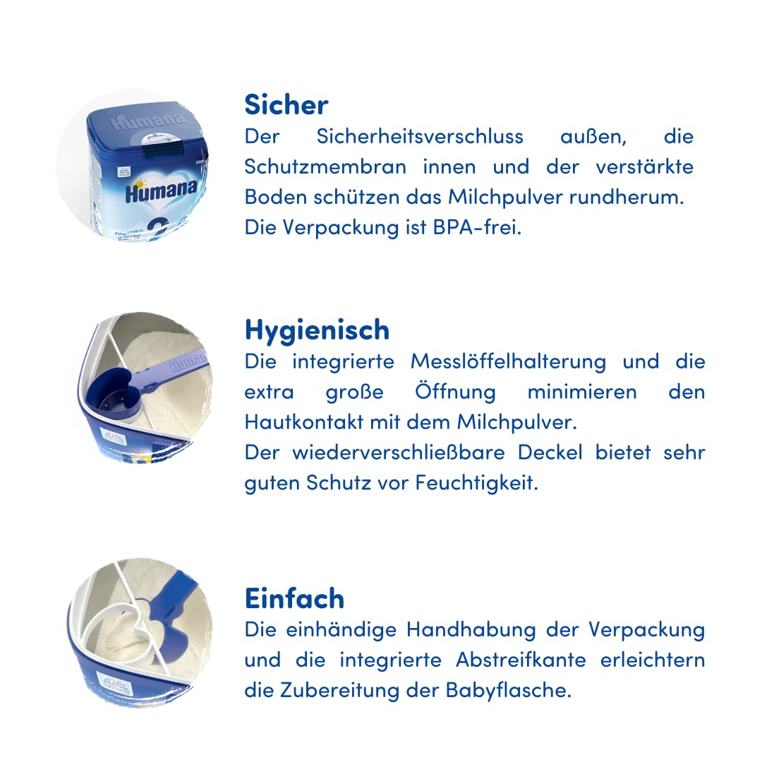 Humana PROBALANCE Folgemilch 3, ab dem 10. Monat, Babynahrung im Anschluss an das Stillen, einer Anfangsnahrung oder einer Folgemilch 2, ideal zum Zufüttern, 4 x 750 g