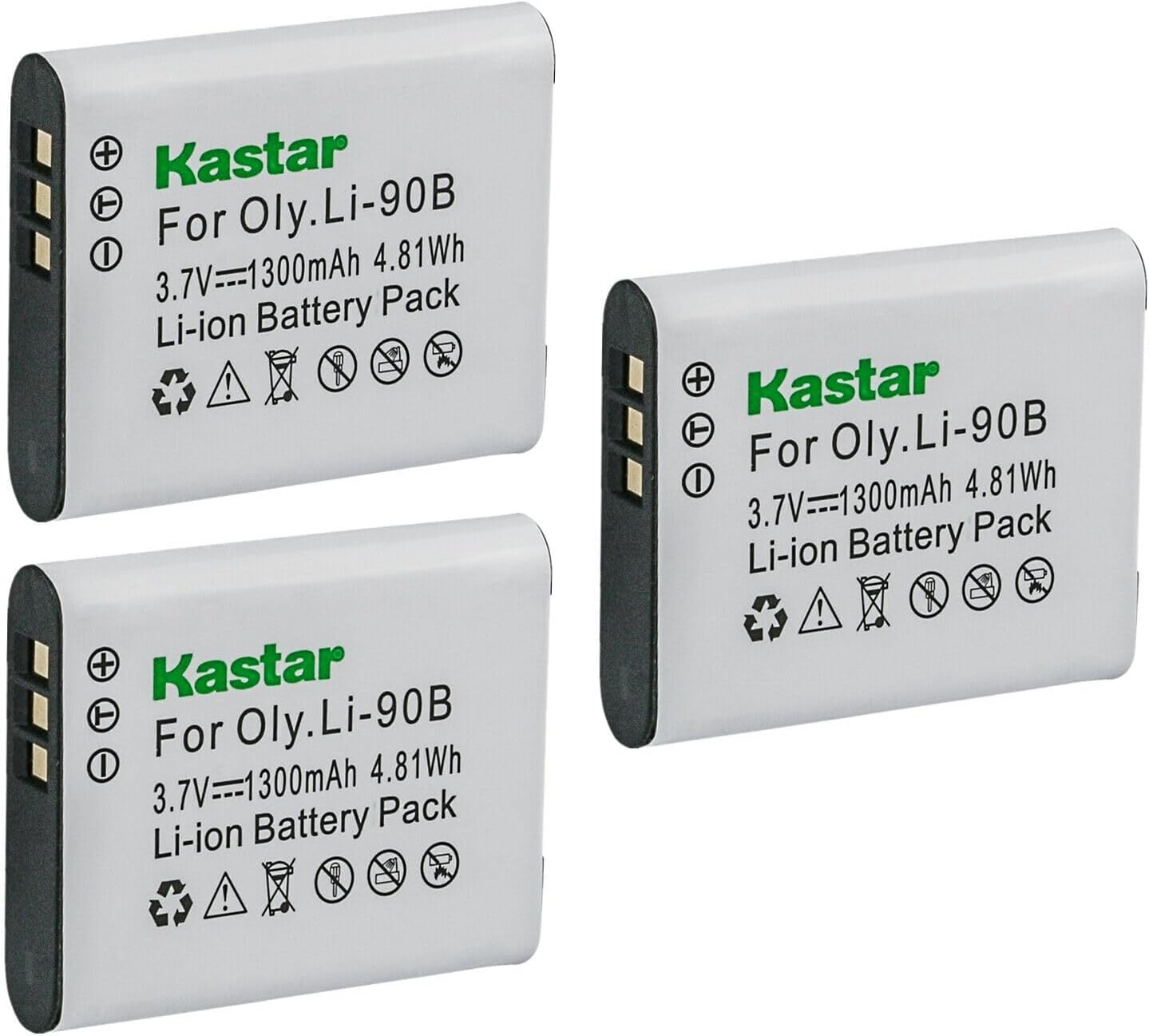 Kastar 3-Pack Battery Replacement for Ricoh DB-110 DB110 Battery, Ricoh Theta V 360 Spherical Camera, Ricoh Theta Z1 360 Spherical Camera, PEN1067, 910830, Ricoh Theta X 360 Spherical Camera