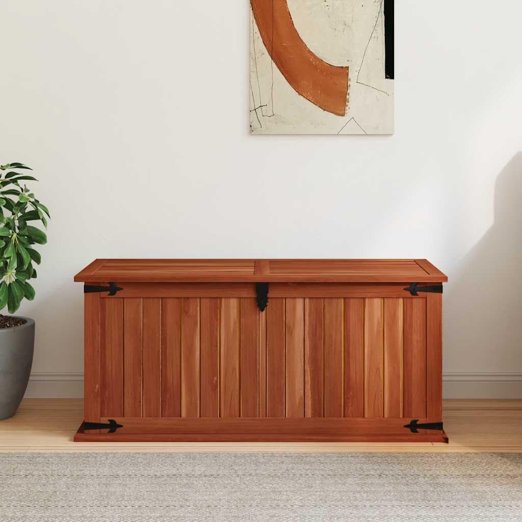 Baúl de almacenamiento 90 x 45 x 40 cm madera maciza de acacia
