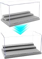 Vista 4 de Caja de exhibición de minifiguras WMM para figuras de acción, bloques, placas base, caja de exhibición acrílica a prueba de polvo con 3 pasos