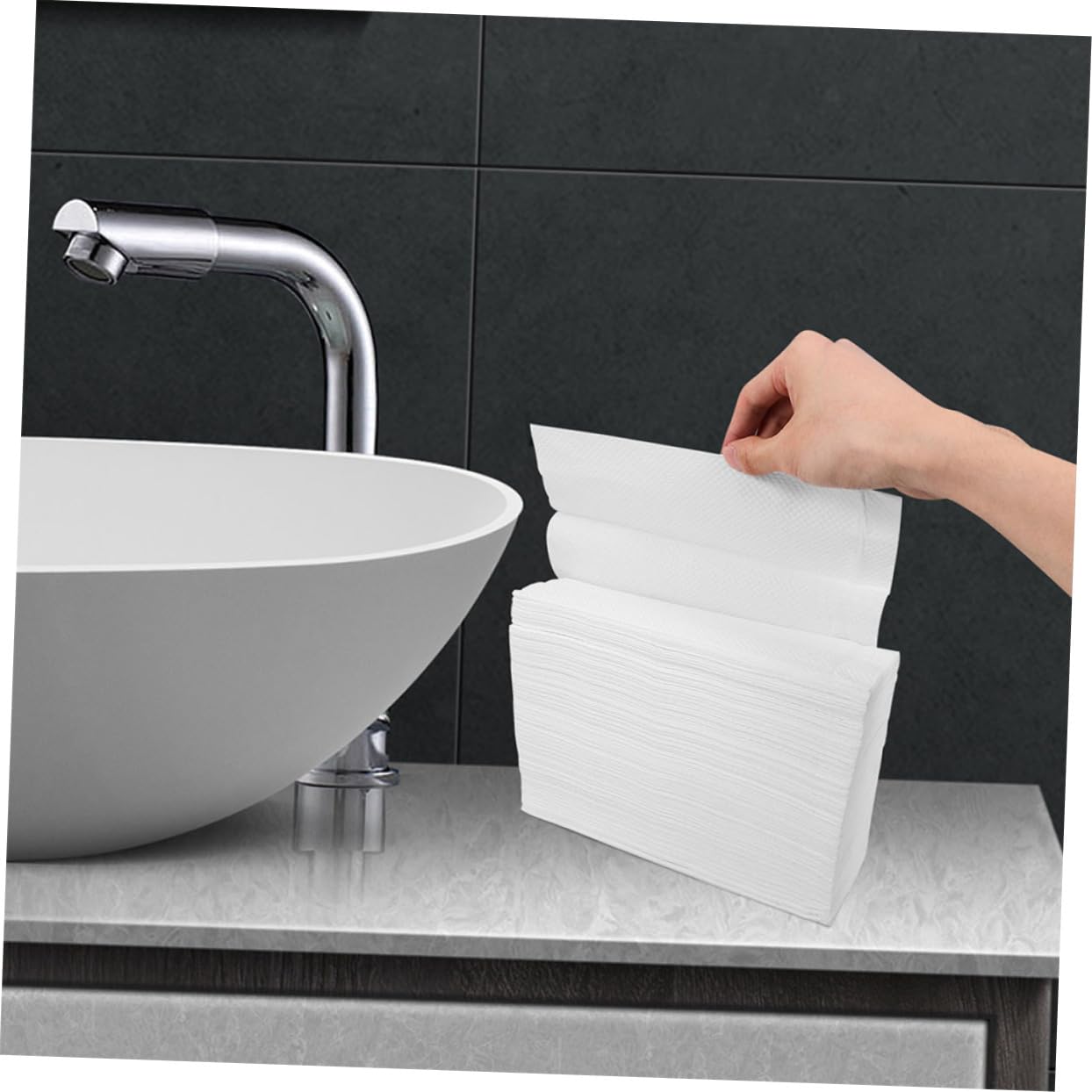 Toallas de Mano Desechables 2 Pack de Papel Blanco para Baño