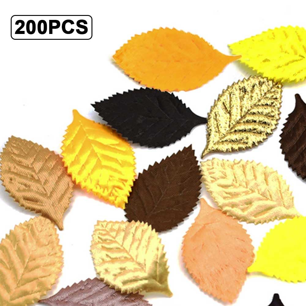 Raiflager 200 PCS Artificial Silk Leaves Green Artificial Floral Leaves Artificial Leaves for Crafts Scrapbooking Floral Arrangements Wedding Garland Party Decorations (200 - Image 4
