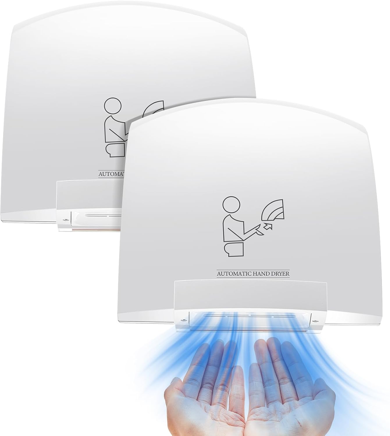 2 Pcs Electric Hand Dryer Commercial Compact Air Wiper Automatic Hand Air Dryer for Dry Machine Wall Business Home Household Restroom Office Mall