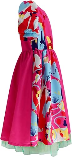 Miniatura 4 de Axvinel Disfraz de vaquera de Margot Robbie para niñas, película 2023, muñeca rosa de los años 70 y 80, disfraz de discoteca hippie para Halloween