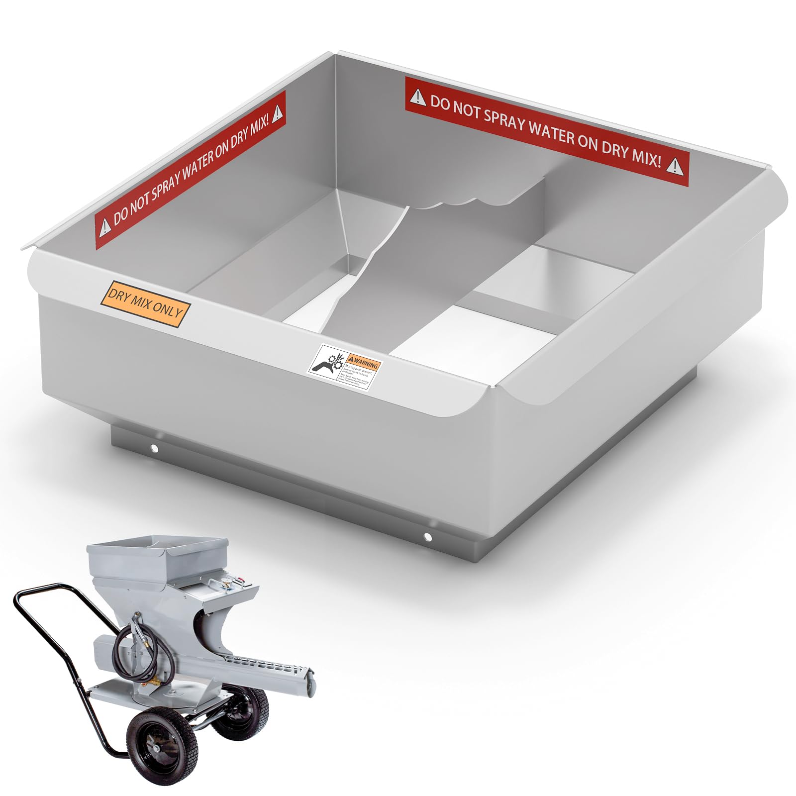 MMAC-0123 Hopper Extension, Compatible with Mud Mixer MMXR-3221, Increased Dry Mix Capacity From 120 Pounds to 300 Pounds, Anti-Rust Nano Coating, for large-scale construction and yard renovations