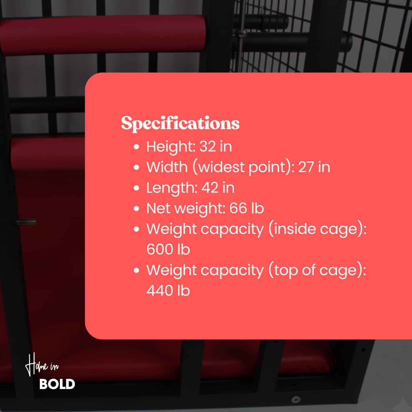BDSM Sex Cage | Luxury Bondage Furniture on Wheels with Velvet Base | Easy Assembly BDSM Furniture with Lock