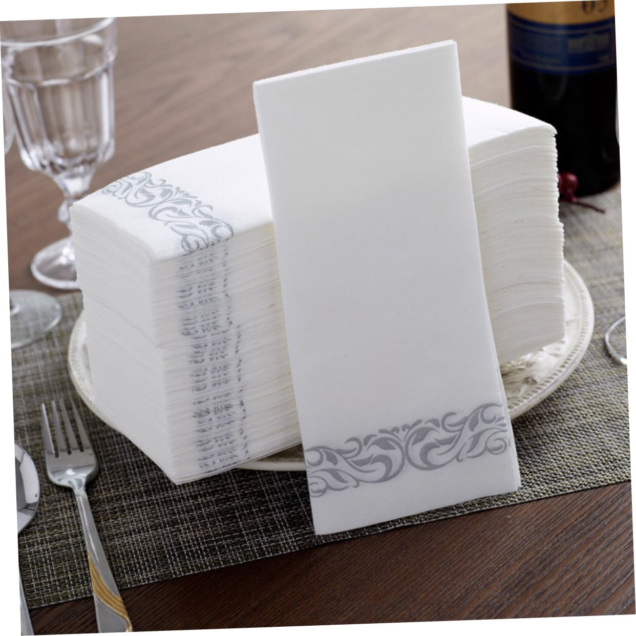 Healeved 50piezas Servilletas Desechables Decorativas Para Fiestas y Bodas Servilletas Alta Absorción Para Uso Casa y Restaurantes Diseño Elegante Para Decoración De Mesas