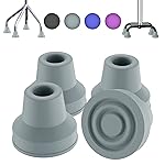 supregear Quad Cane Tips (4-Pack) - Heavy Duty Rubber 1/2 inch Cane Tip - Non-Slip Extreme Grip Cane Replacement Foot - Accessories for Walking and Standing Stick for Women, Men, Seniors, Elderly