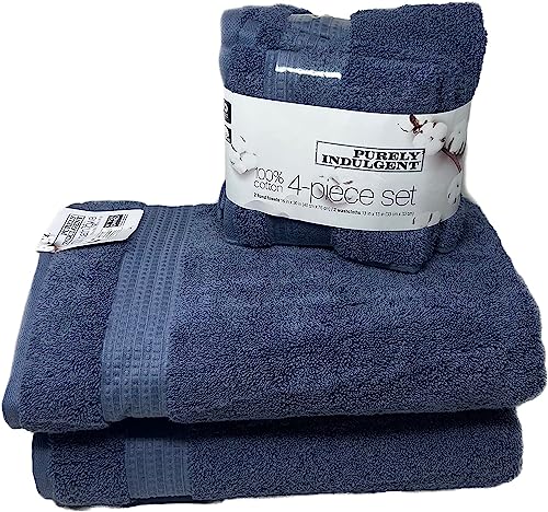 Purely Indulgent 100% HydroCotton | Includes: 2 Luxury Bath Towels, 2 Hand Towels & 2 Washcloths | Quality, Ultra Soft Towel Set | 6 Piece Set (Blue)