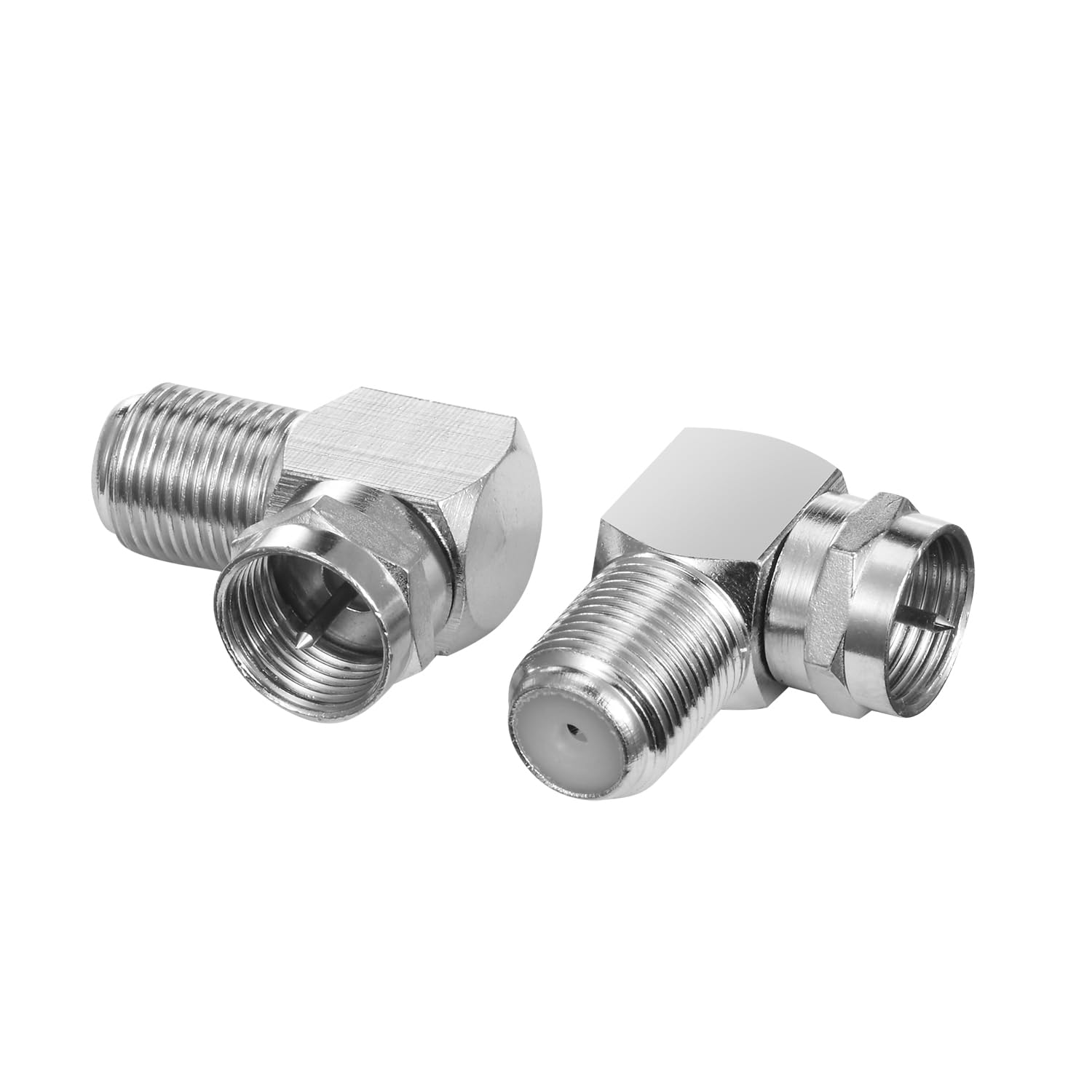 CK RF F Male to F Female Right Angle Adapter Connector Copper Gold-Plating Radio Router WiFi Antenna Walkie-Talkie Mobile Communication Wall Plates