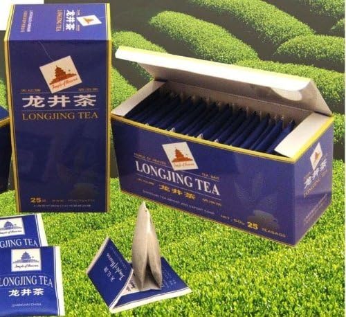 Temple of Heaven - Dragonwell Longjing Green Tea All Natural - 25 Double Fold Tea Bags (50 g)